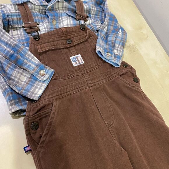 Ralph Lauren Brown Matching Set Overalls - Picture 4 of 8